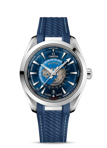 Omega Seamaster Aqua Terra 150M Master Chronometer 43 Worldtimer Stainless Steel / Blue / Rubber